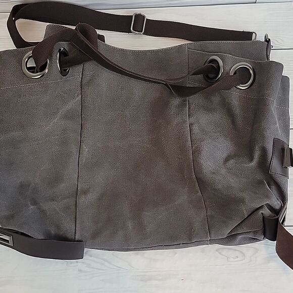 Canvas tote bag large capacity - solid grey oversized - Picture 7 of 11
